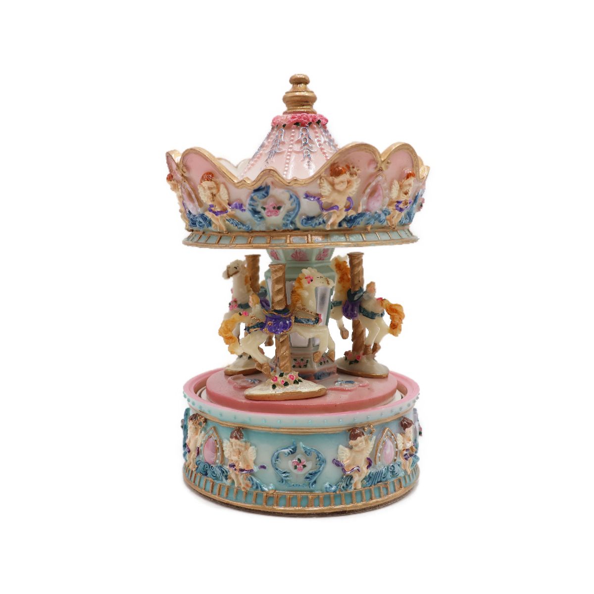 Caixa de Música Carrossel Anjos Musicboxworld