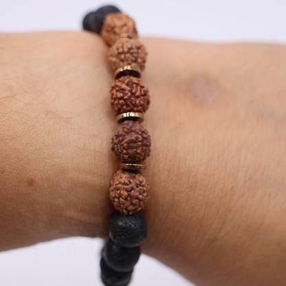 Pulseira Rudraksha Sementes com Lava