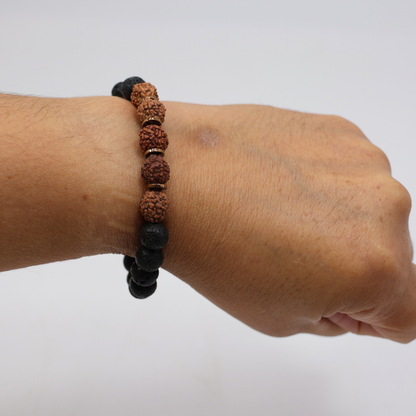 Pulseira Rudraksha Sementes com Lava