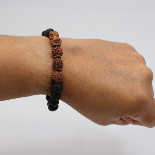 Pulseira Rudraksha Sementes com Lava