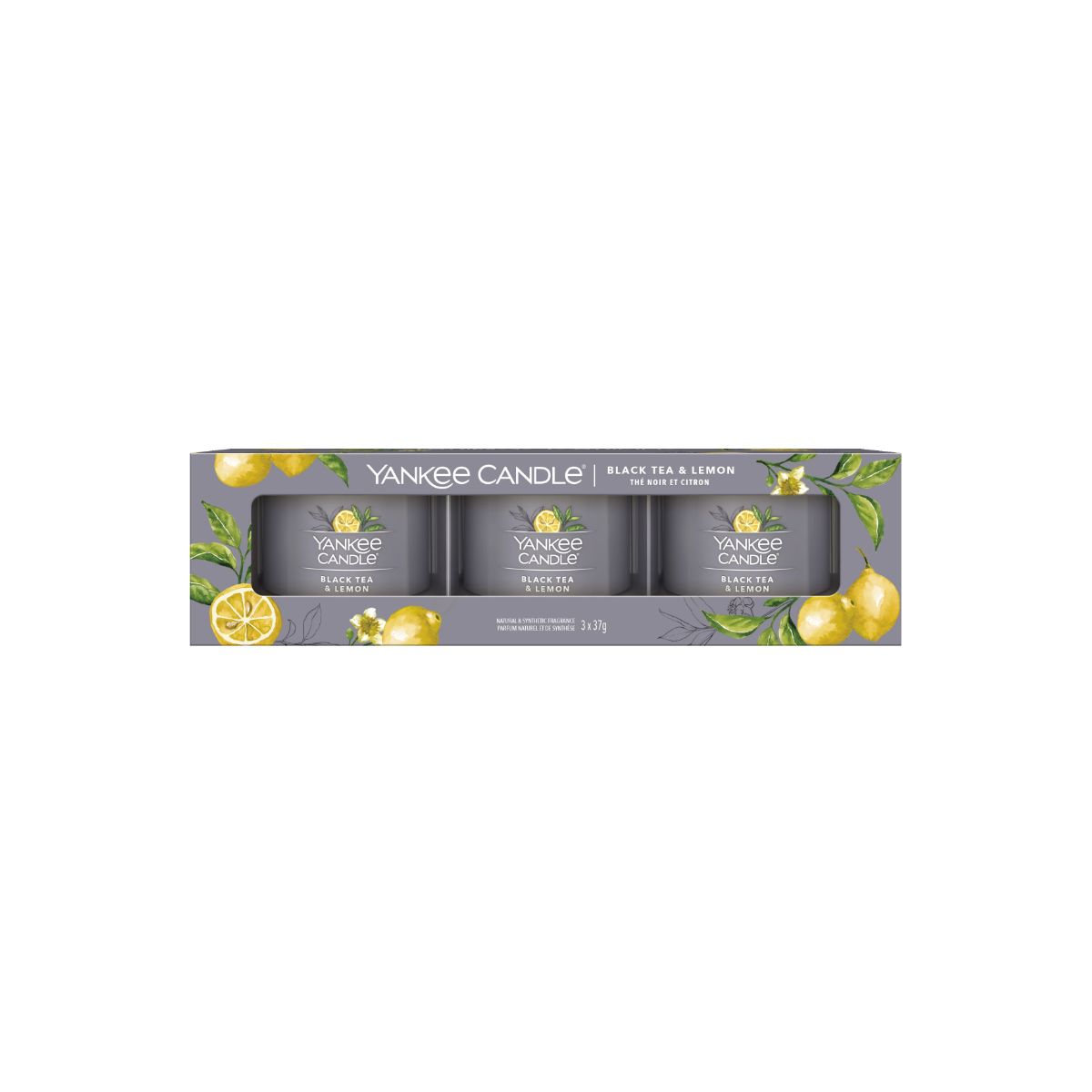 Coffret Vela Votive Copo Black Tea & Lemon Yankee Candle