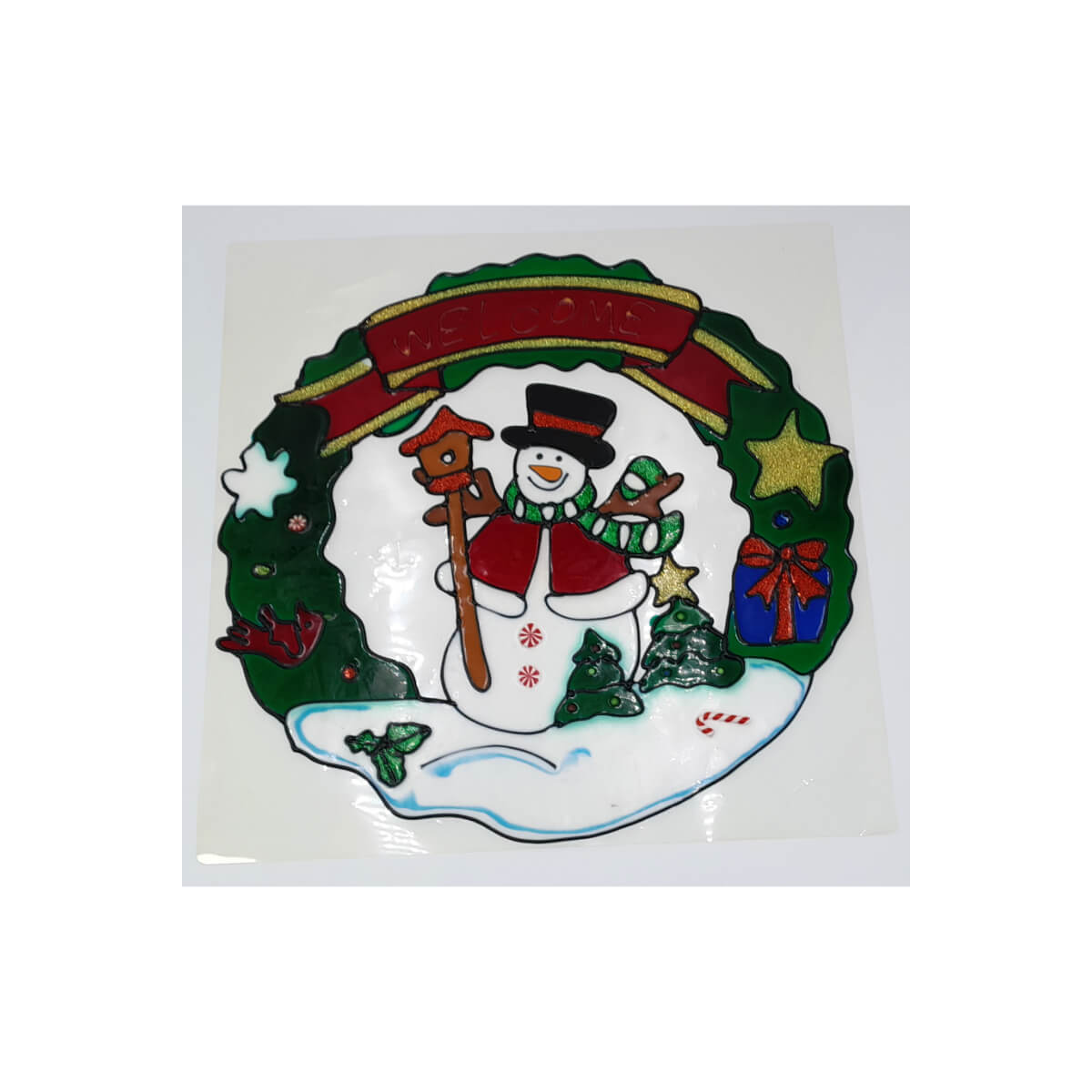 Vinilo para ventana muñeco de nieve