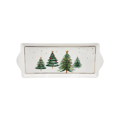 Travessa Retangular Árvore de Natal 33cm