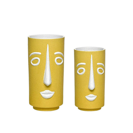 Vaso Cara Amarelo Alto