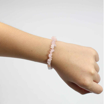 Pulseira Elástica Quartzo Rosa (Amor)