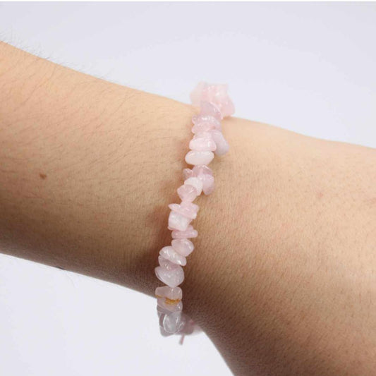 Pulseira Elástica Quartzo Rosa (Amor)