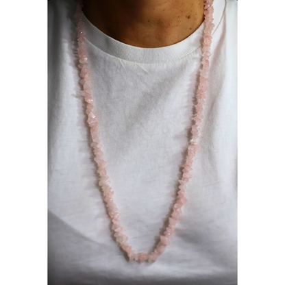 Colar Elástico Quartzo Rosa 70cm