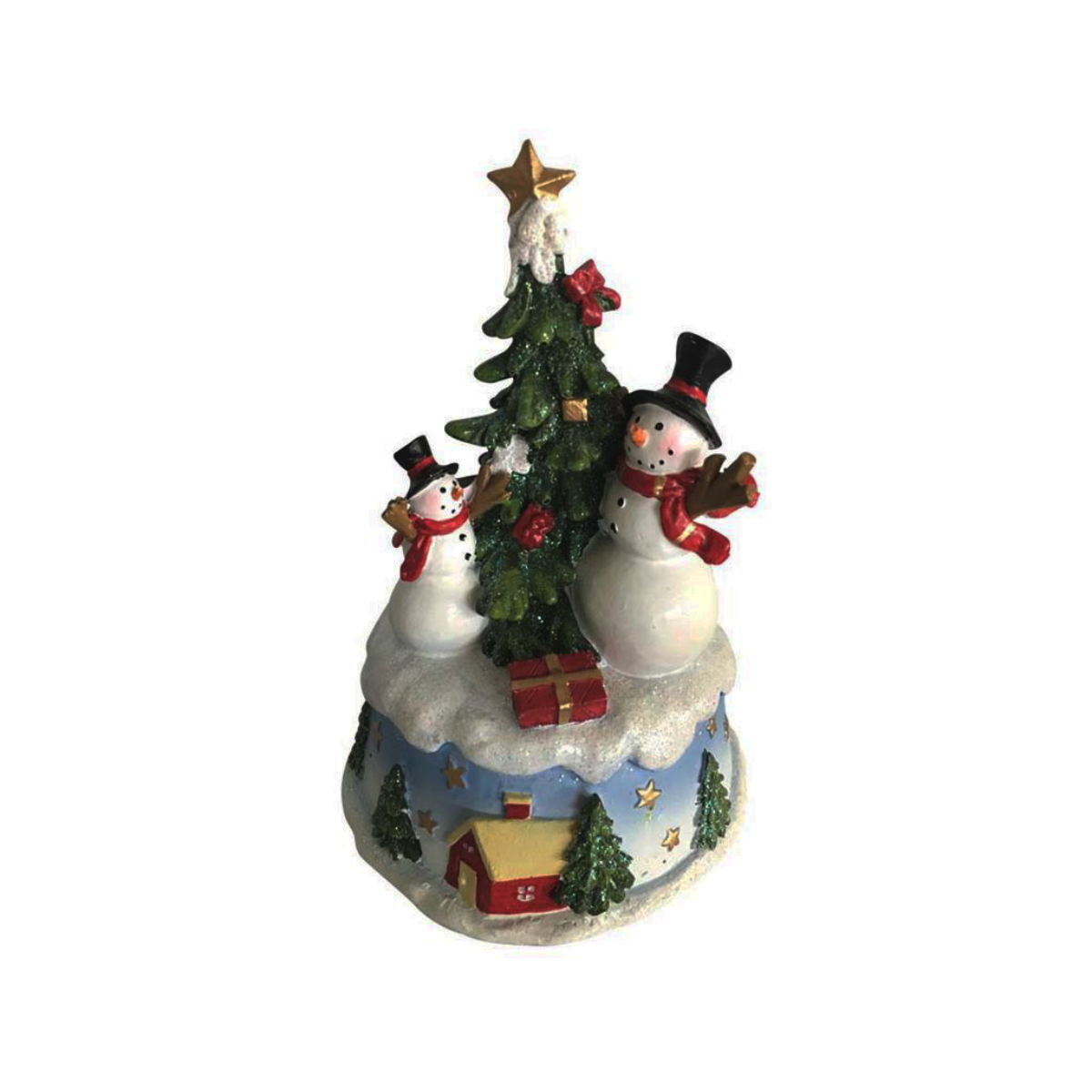 Caja de Música Árbol y Muñecos de Nieve