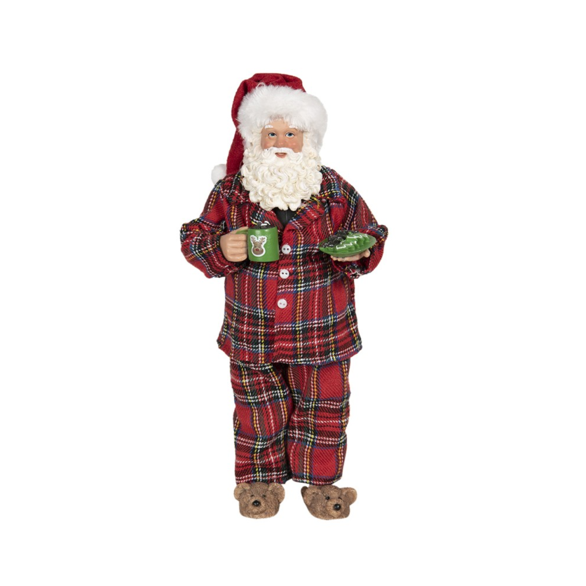 Pai Natal Pijama Xadrez 28cm Clayre & Eef