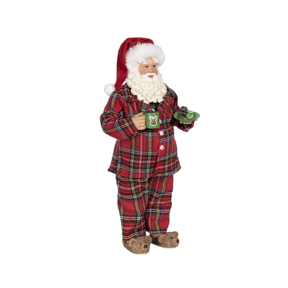 Pai Natal Pijama Xadrez 28cm Clayre & Eef