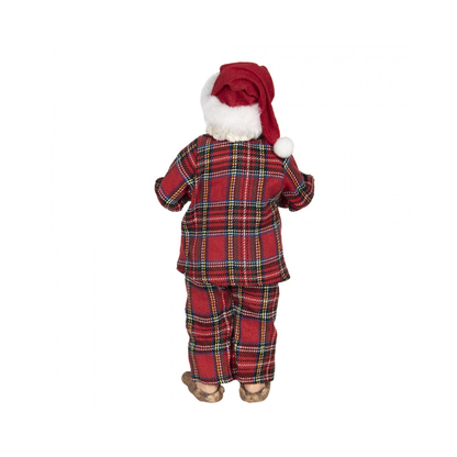 Pai Natal Pijama Xadrez 28cm Clayre & Eef