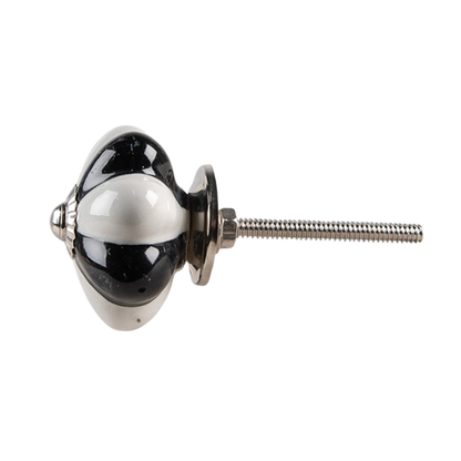 Puxador de Porta Flor Preto e Branco Clayre & Eef