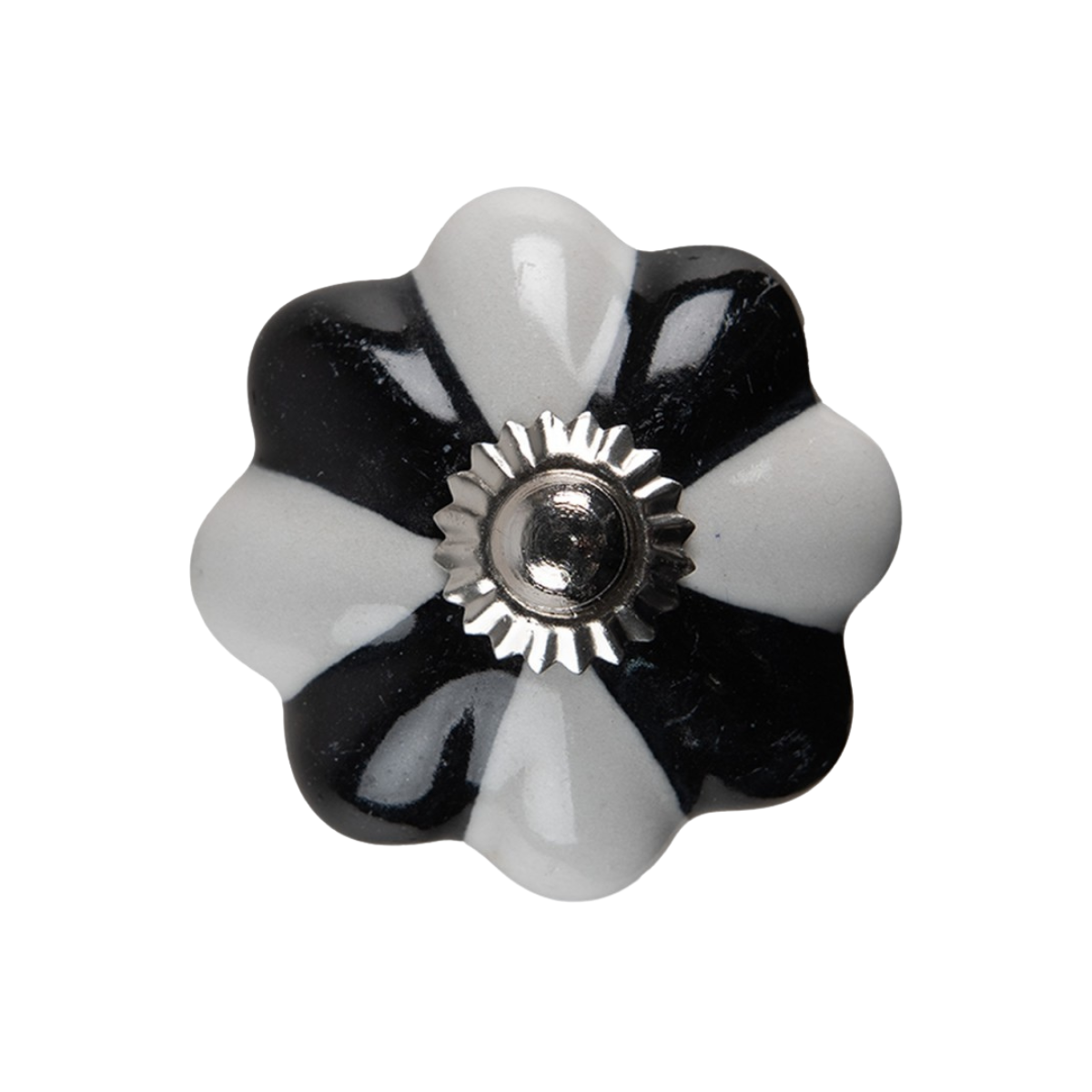 Puxador de Porta Flor Preto e Branco Clayre & Eef