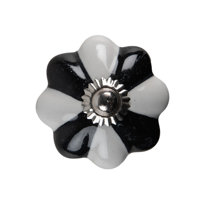 Puxador de Porta Flor Preto e Branco Clayre & Eef