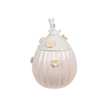 Pote Rosa com Coelho 23cm