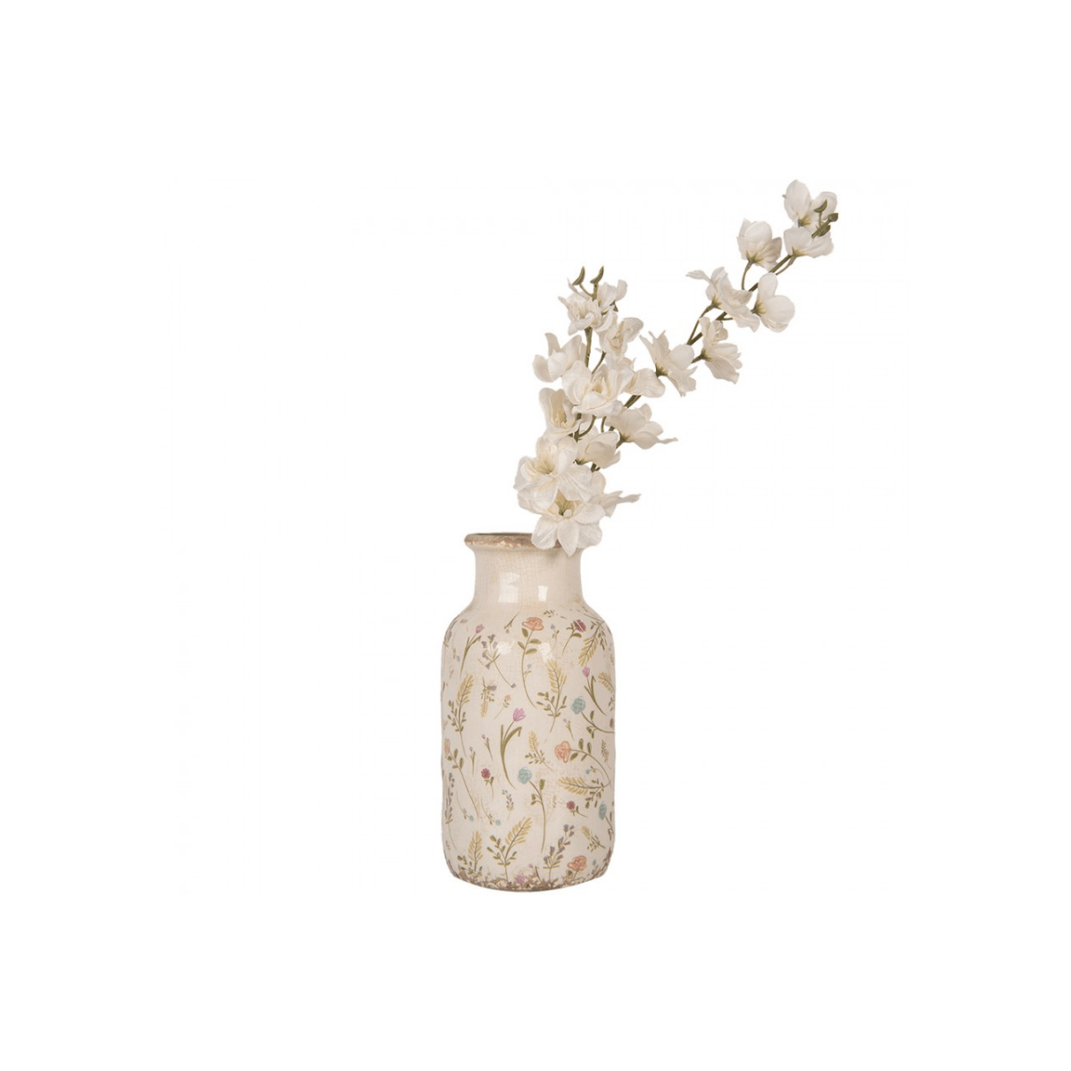 Jarra Cerâmica Bege com Flores Clayre & Eef