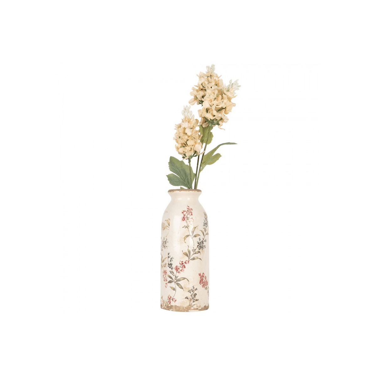 Jarra Cerâmica Bege com Flores Clayre & Eef