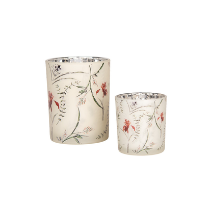Porta-Vela Bege com Flores Clayre & Eef