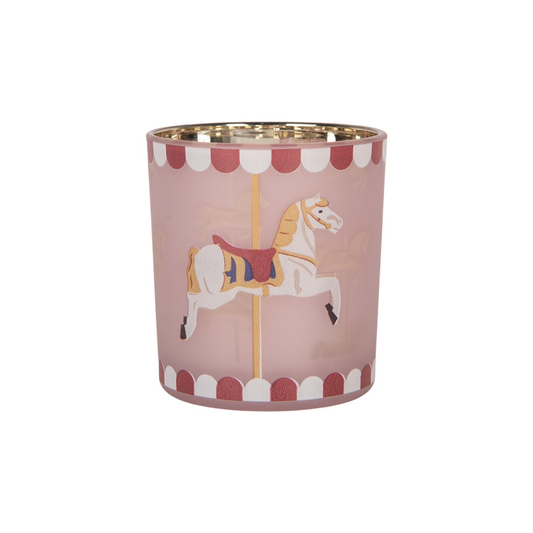 Porta-Vela Rosa com Cavalo Clayre & Eef