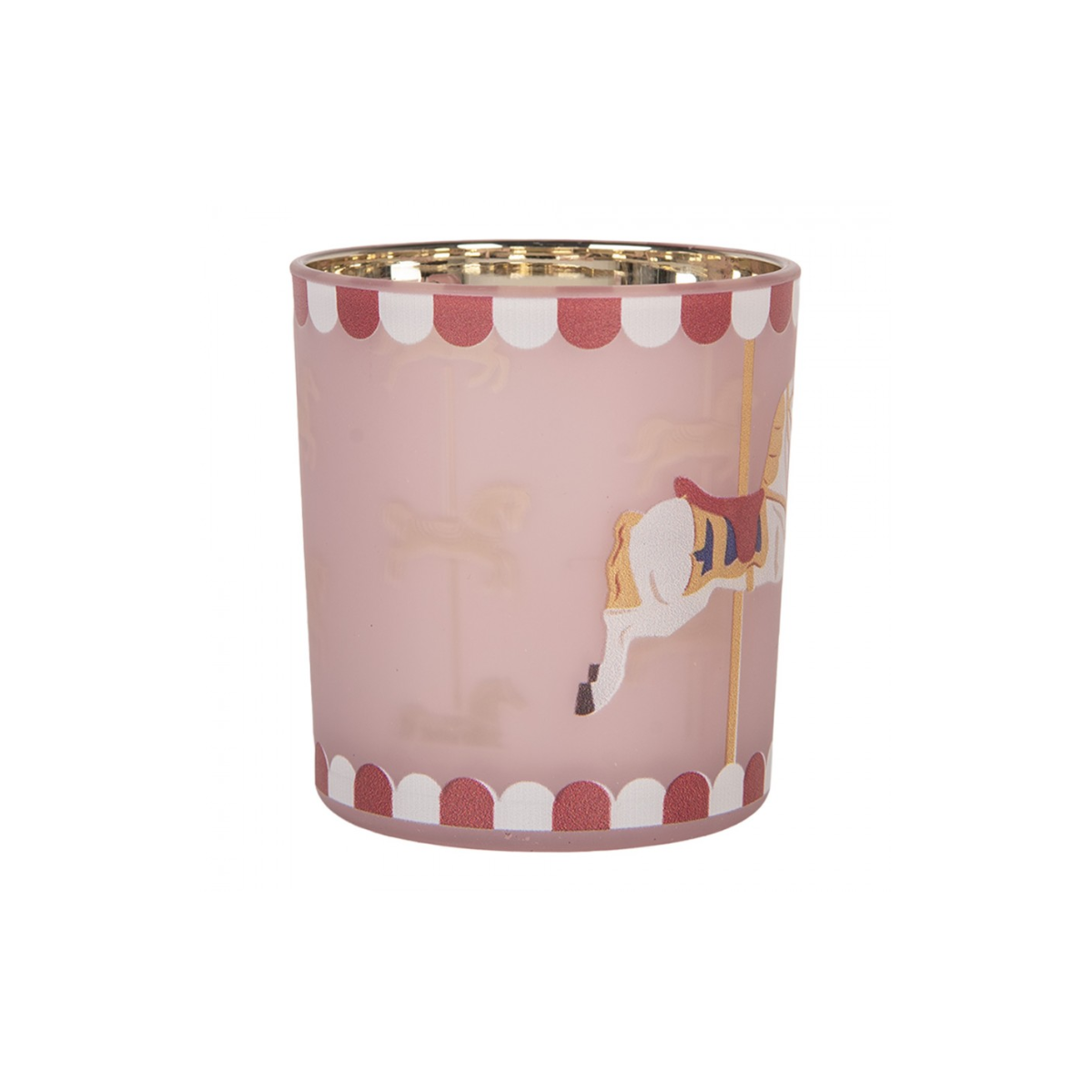 Porta-Vela Rosa com Cavalo Clayre & Eef