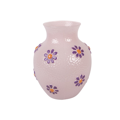 Jarra Cerâmica Rosa com Flores Lilás Clayre & Eef