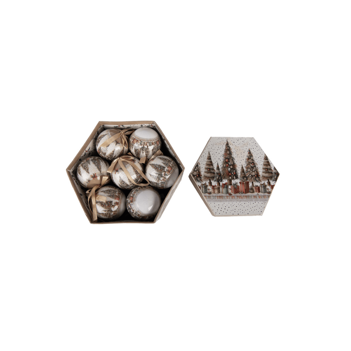 Caixa com Bolas Pendurar Árvore de Natal Clayre & Eef