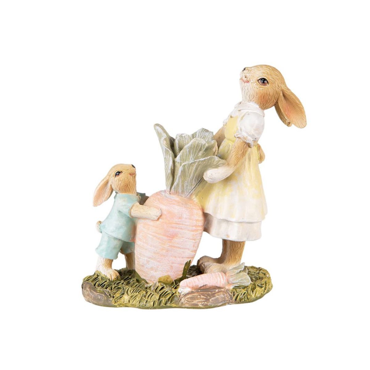 Figura Coelhos com Cenoura