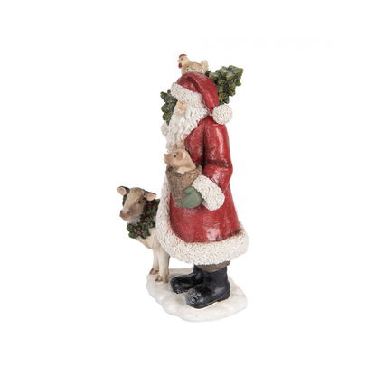 Pai Natal com Animais 30cm Clayre & Eef