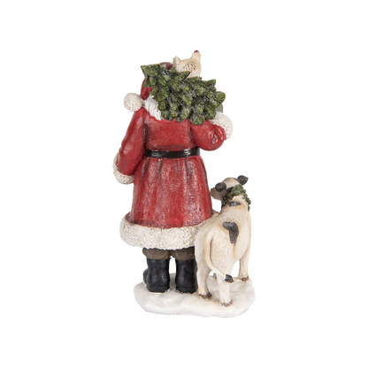 Pai Natal com Animais 30cm Clayre & Eef