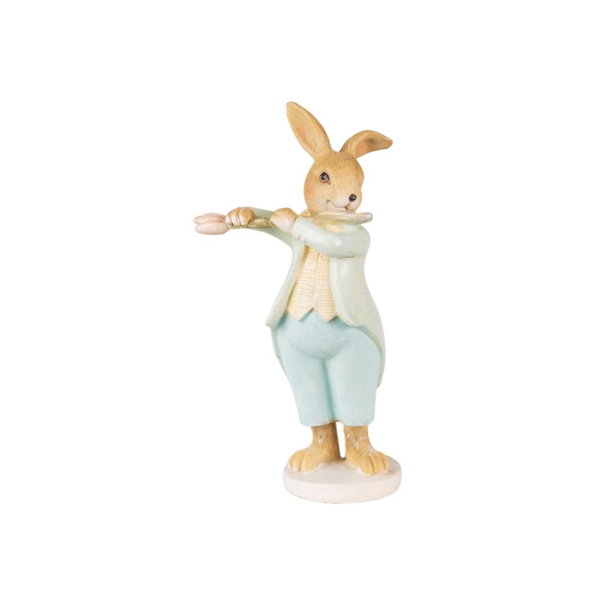 Figura Coelho com Flauta Transversal