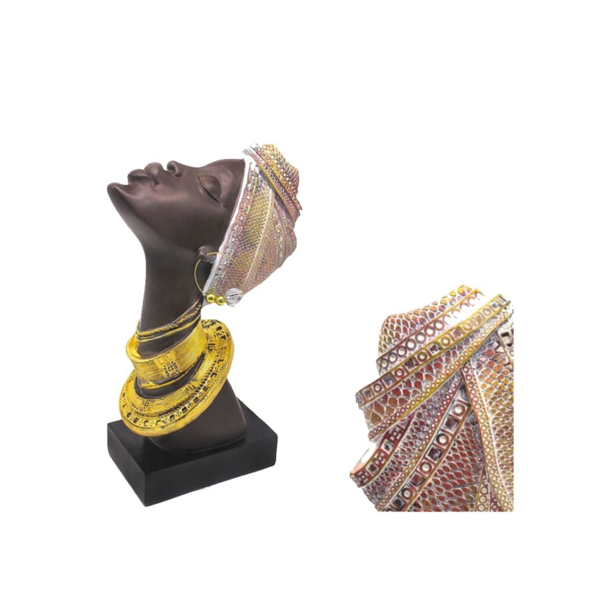 Figura Busto Mulher Africana