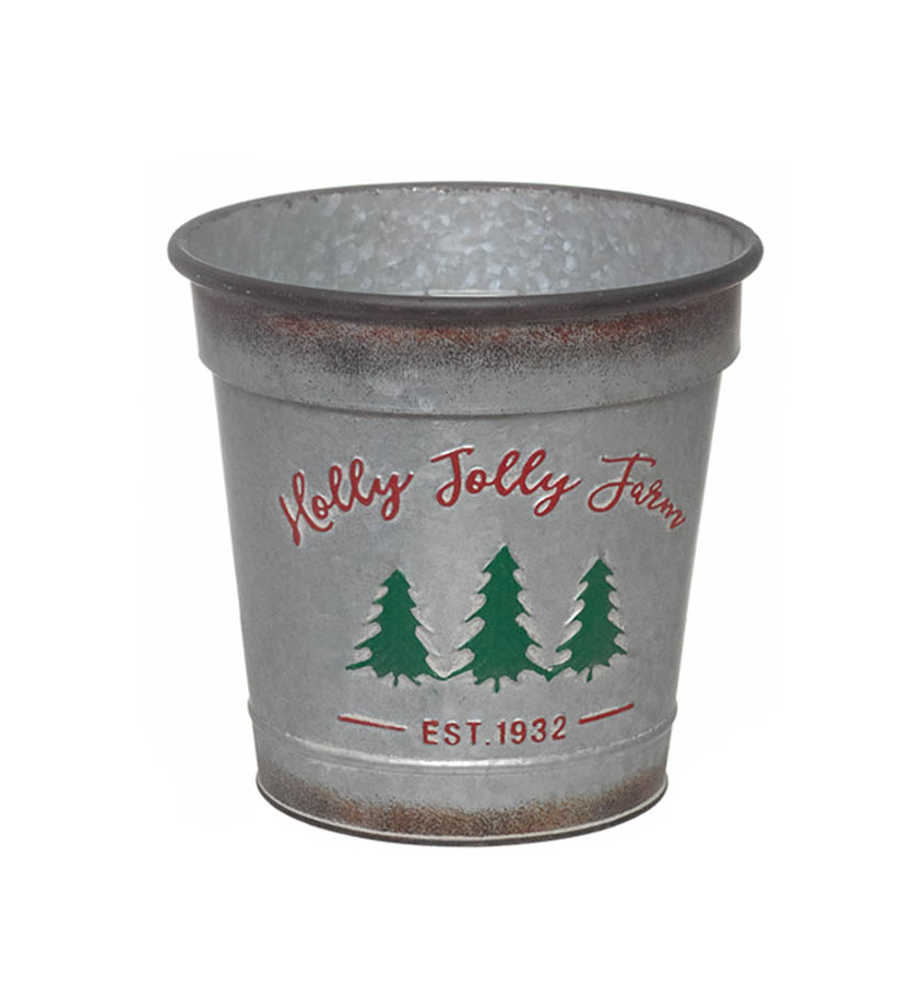 Cubo navideño "Granja Holly Jolly"