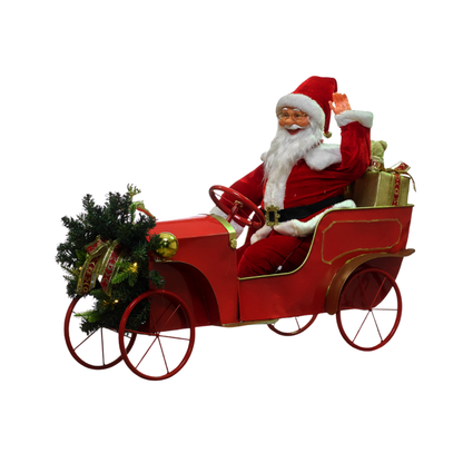 Caja de música de Papá Noel con coche