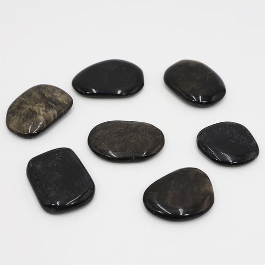 Pedra Mineral Plana Obsidiana 20g