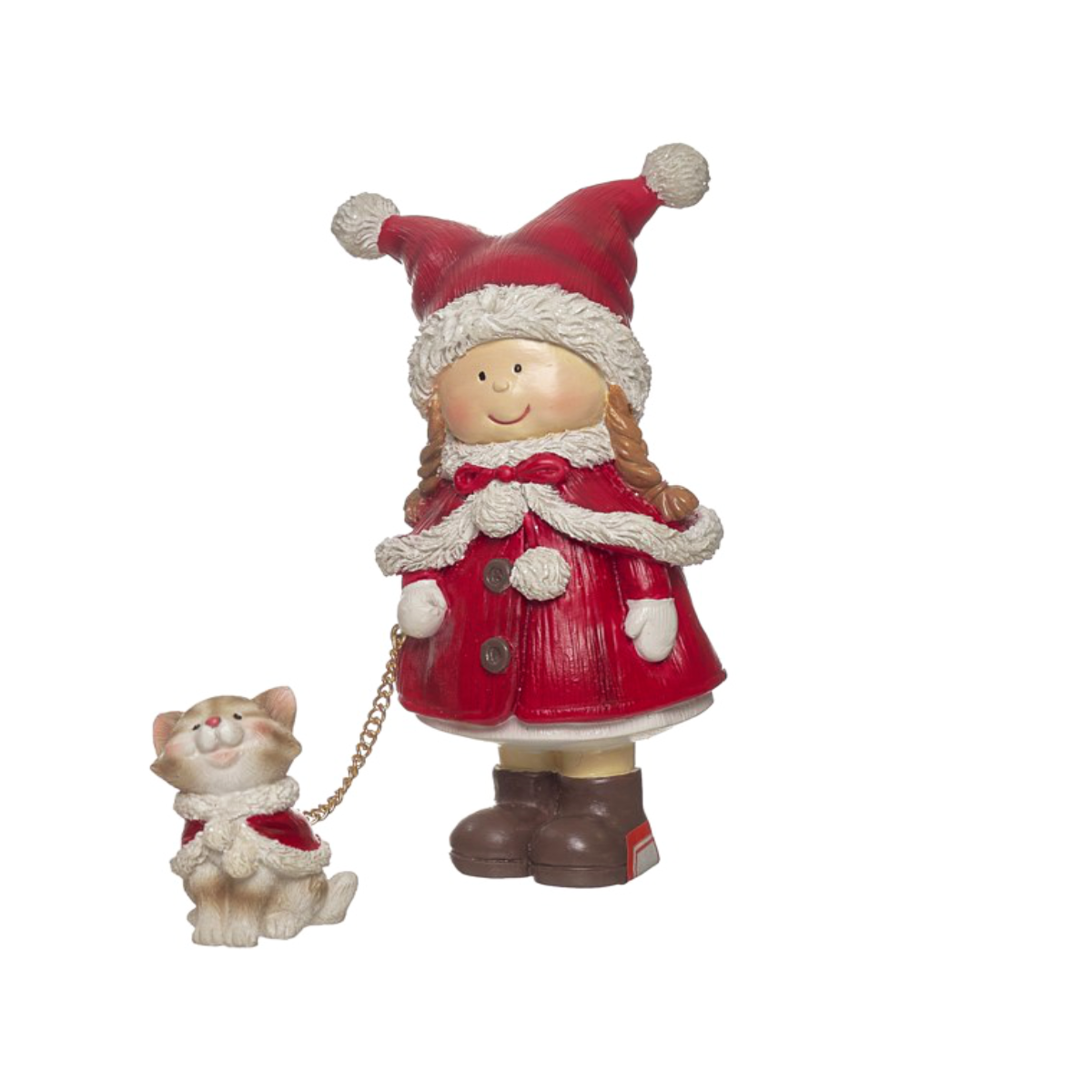 Figura Menina com Gato 11cm