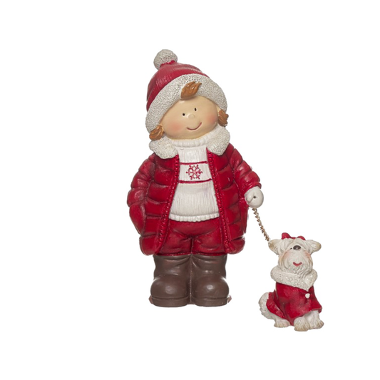 Figura Menino com Cão 11cm