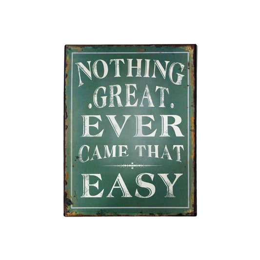 Placa Parede "Nothing great..."