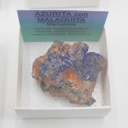 Pedra Mineral Azurite com Malaquite