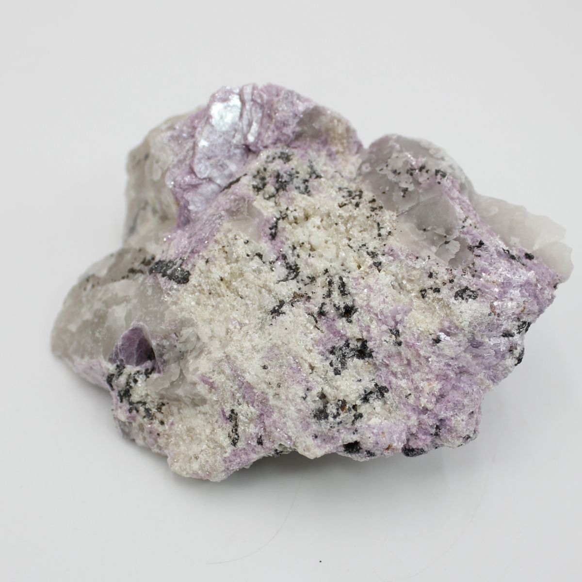 Piedra Mineral Lepidolita+Cuarzo+Turmalina Rosa