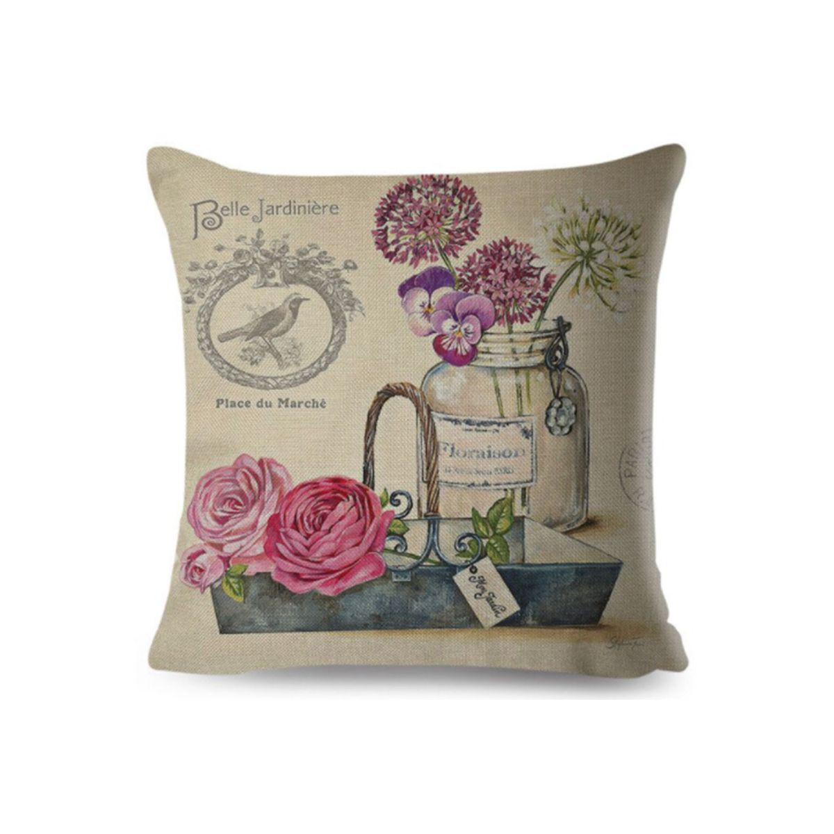 Cushion Phrase "Belle Jardiniere"