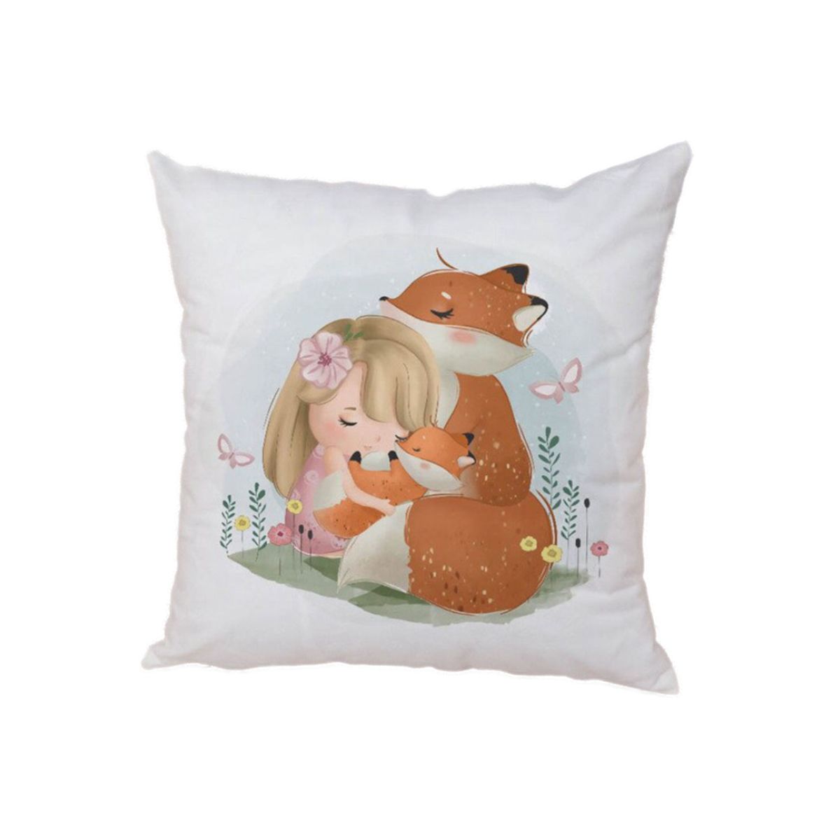 Fox and Girl Pillow