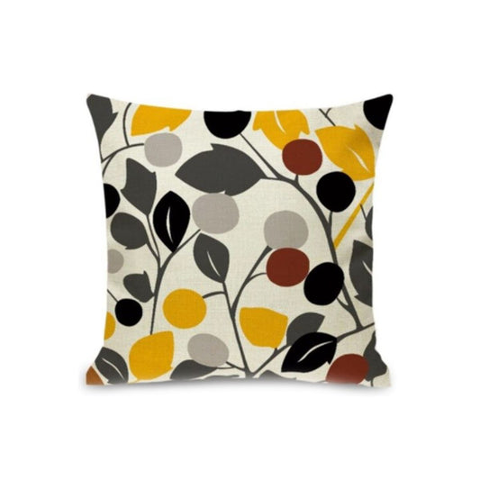 Cushion Leaves Yellow/Gray