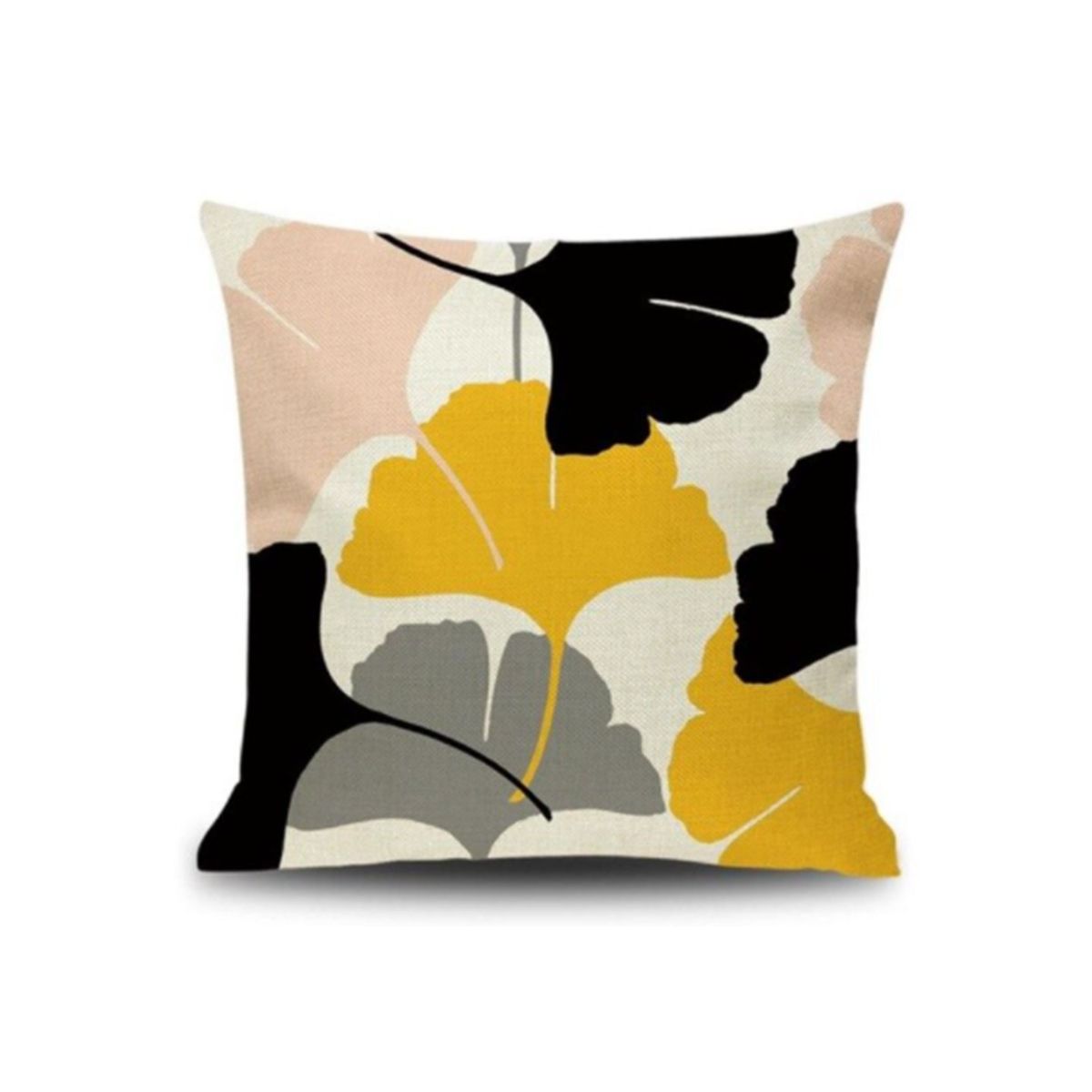 Cushion Leaves Yellow/Pink/Black