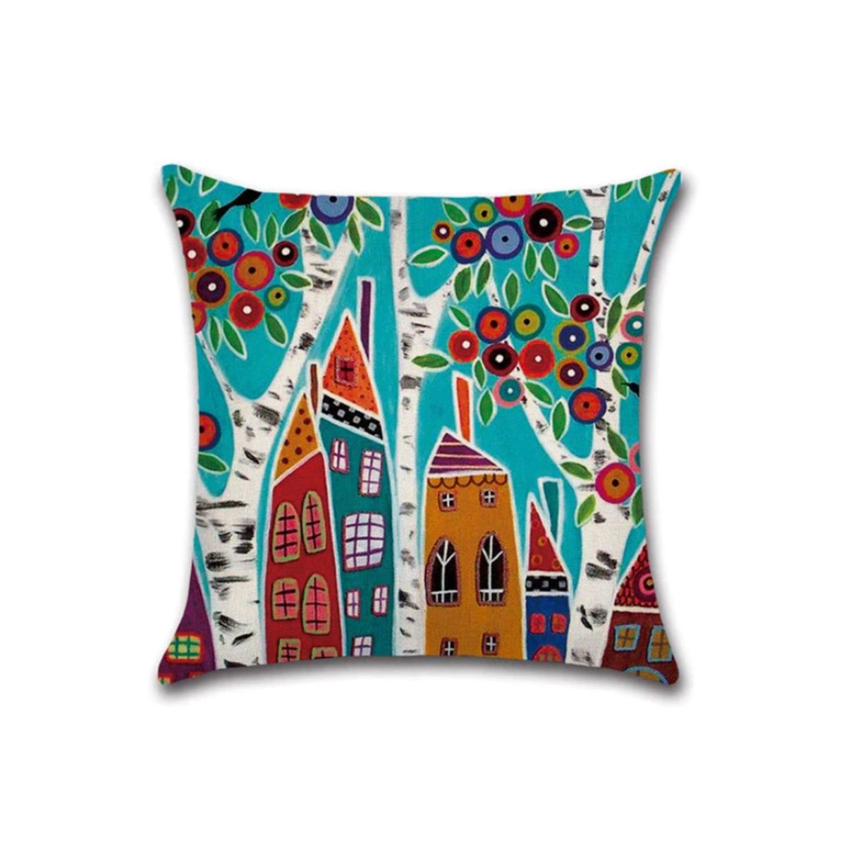 Colored Houses Cushion