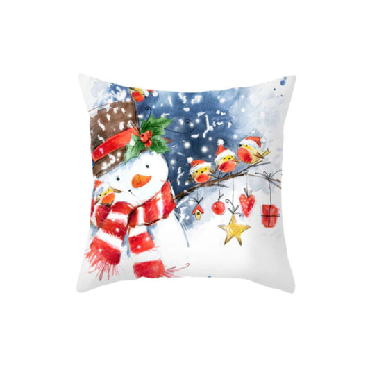 Almofada Natal Boneco de Neve com Pássaros