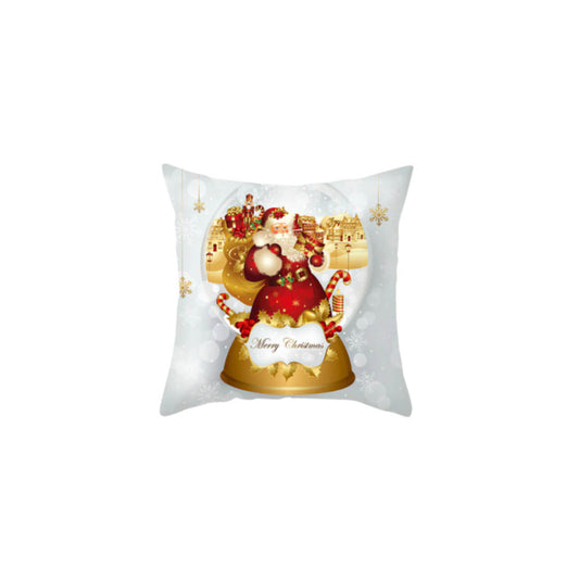 Christmas Cushion with Santa Claus and Houses