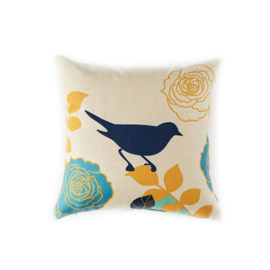 Cushion with Blue Bird/Flowers