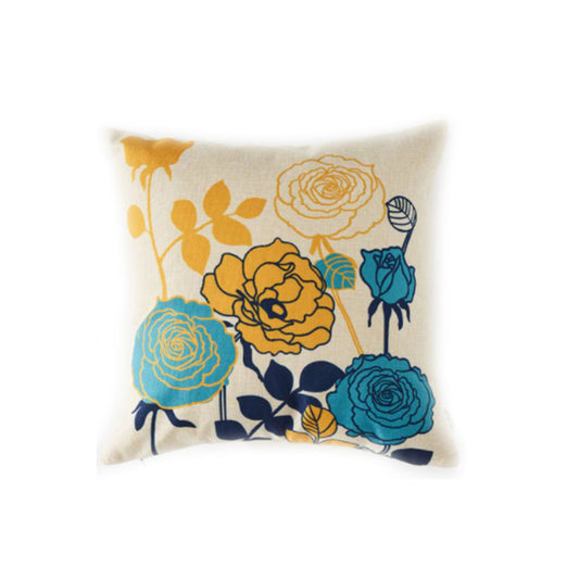 Cushion Flowers Yellow/Blue