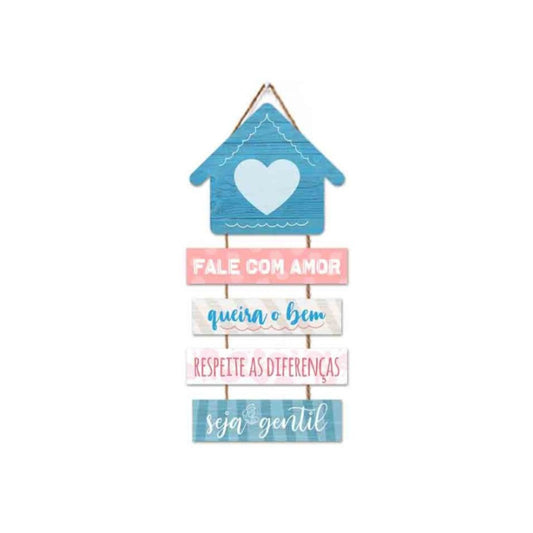 Placa Parede Fale com Amor...  57cm