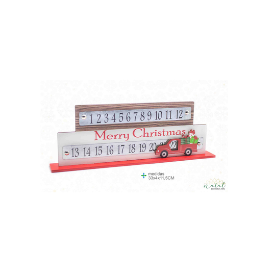 Placa Calendário de Natal "Merry Christmas"